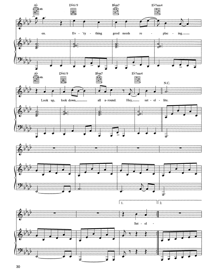 Satellite Satellite Piano, Vocal, Guitar scores gallery preview page 3