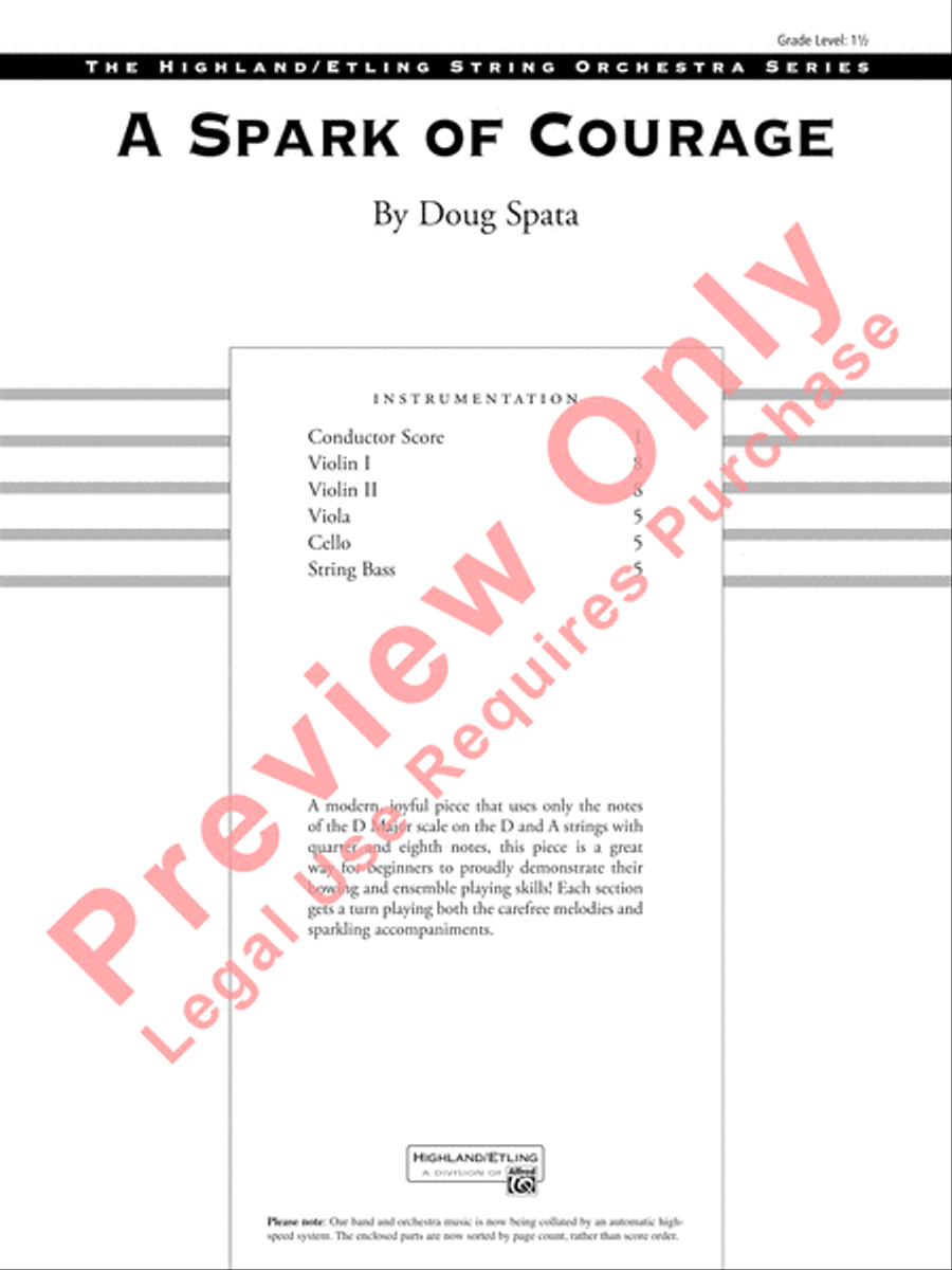 A Spark of Courage A Spark of Courage String Orchestra scores gallery preview page 2