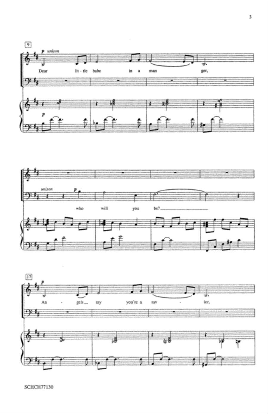 Dear Little Babe 4-Part scores gallery preview page 3