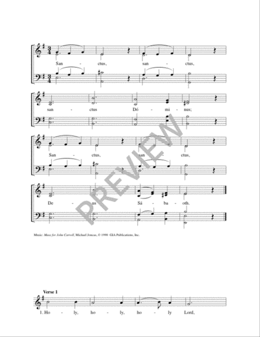 Mass for John Carroll - Choral / Accompaniment edition 4-Part scores gallery preview page 6
