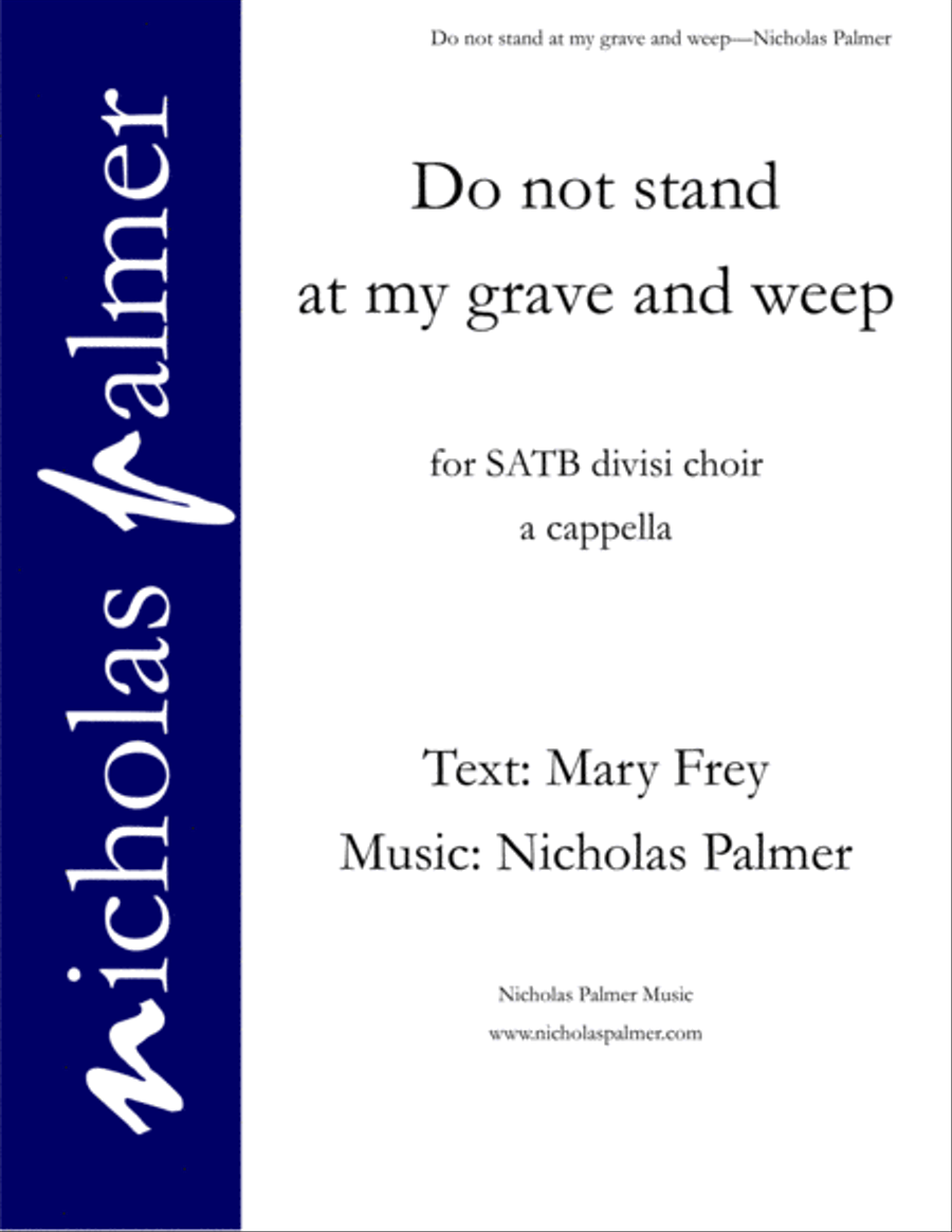 Do not stand at my grave and weep 4-Part scores gallery preview page 1