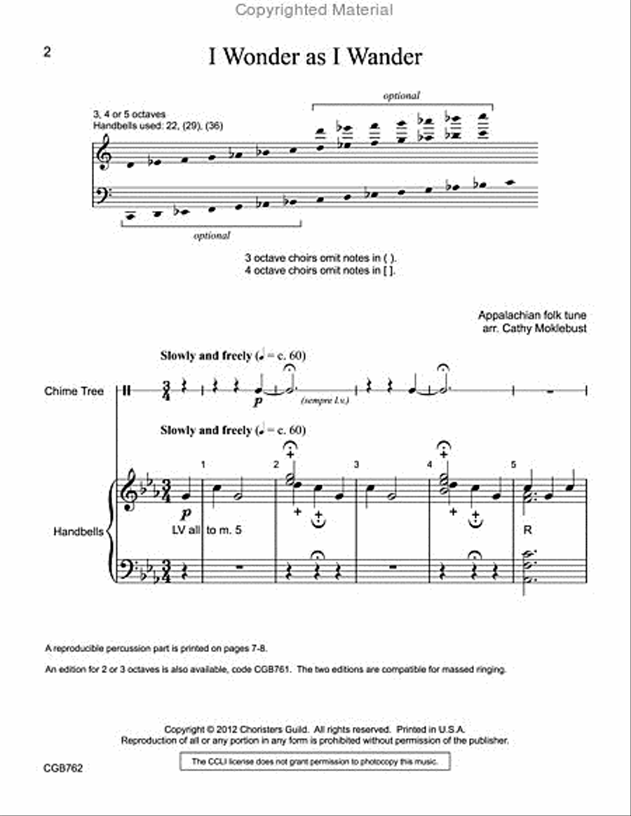 I Wonder as I Wander (3-5 octaves) 5-Octaves scores gallery preview page 2