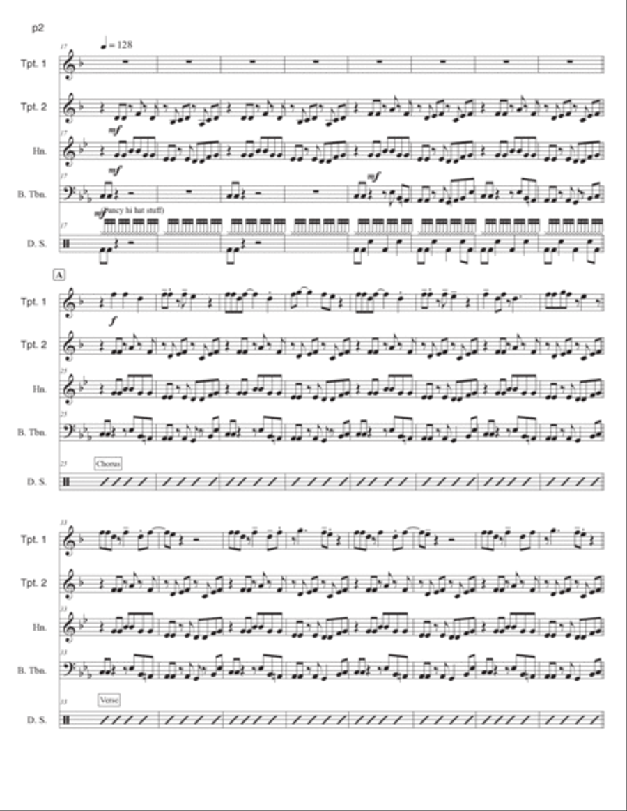 Sweet Dreams (are Made Of This) Brass Quartet scores gallery preview page 3