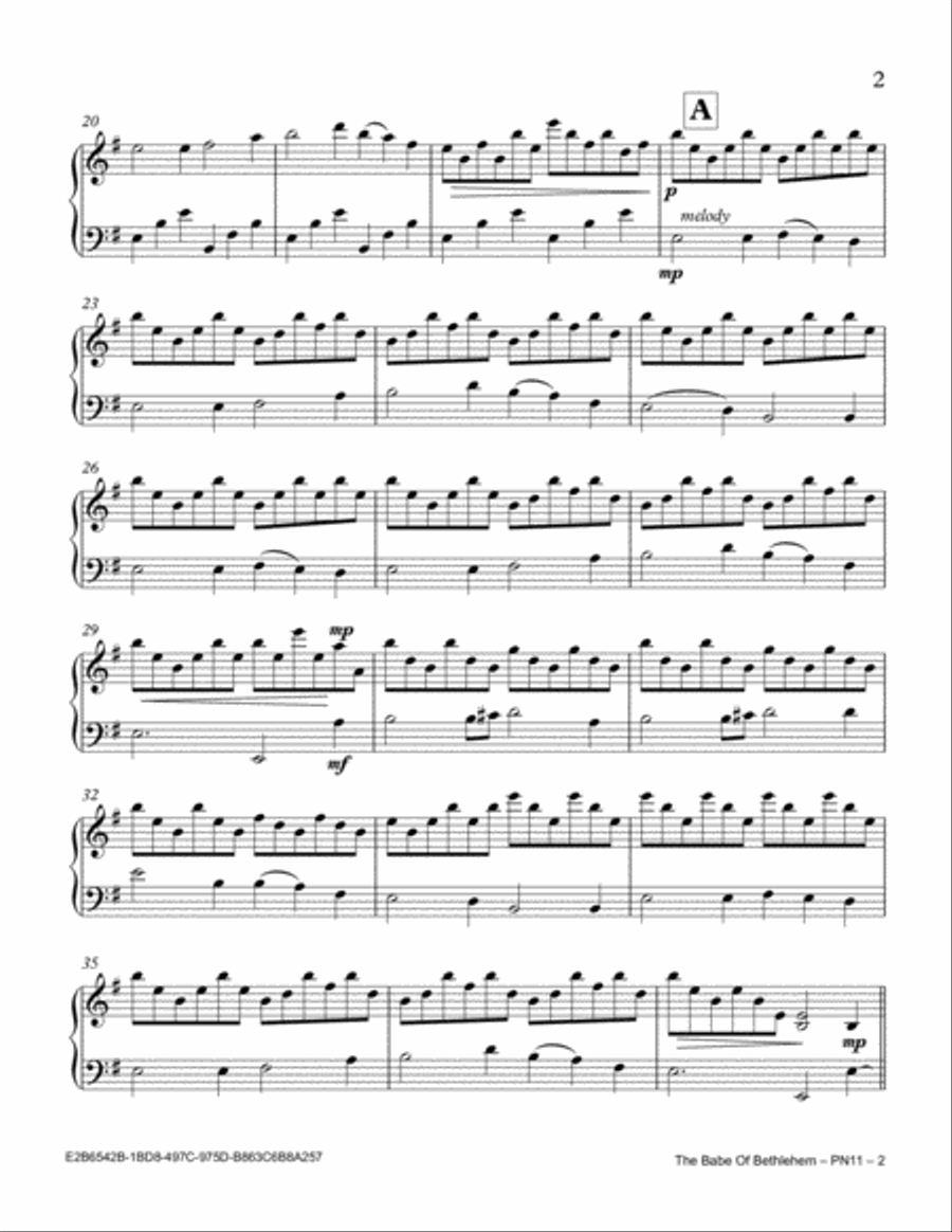The Babe Of Bethlehem Piano Solo scores gallery preview page 3
