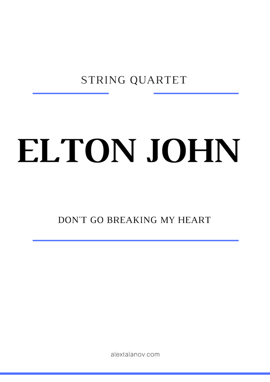 Don't Go Breaking My Heart String Quartet scores gallery preview page 1