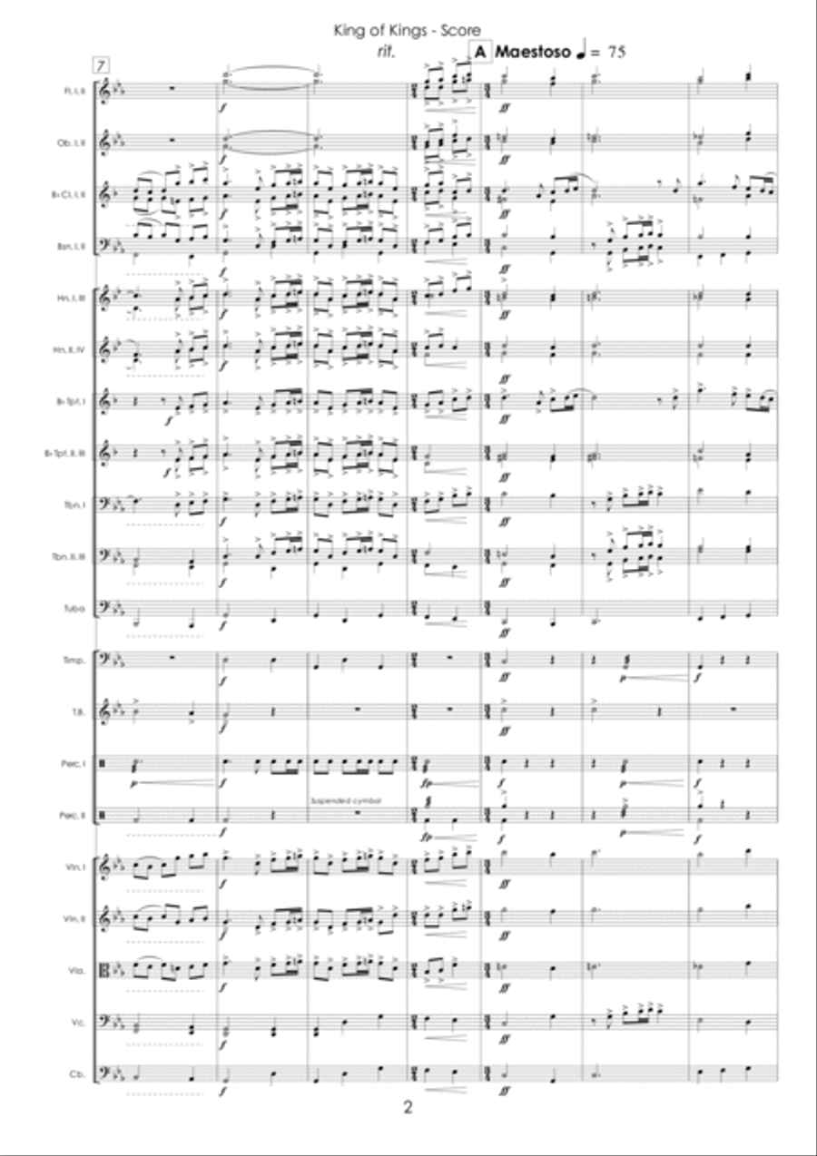 King Of Kings (hosanna) (theme) Full Orchestra scores gallery preview page 3