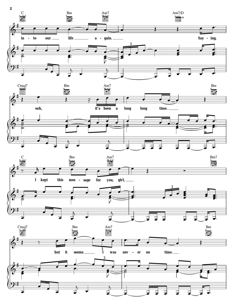 Turn Your Lights Down Low Piano, Vocal, Guitar scores gallery preview page 2