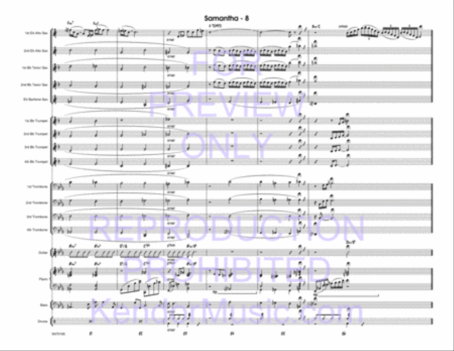 Samantha (Full Score) Jazz Ensemble scores gallery preview page 9