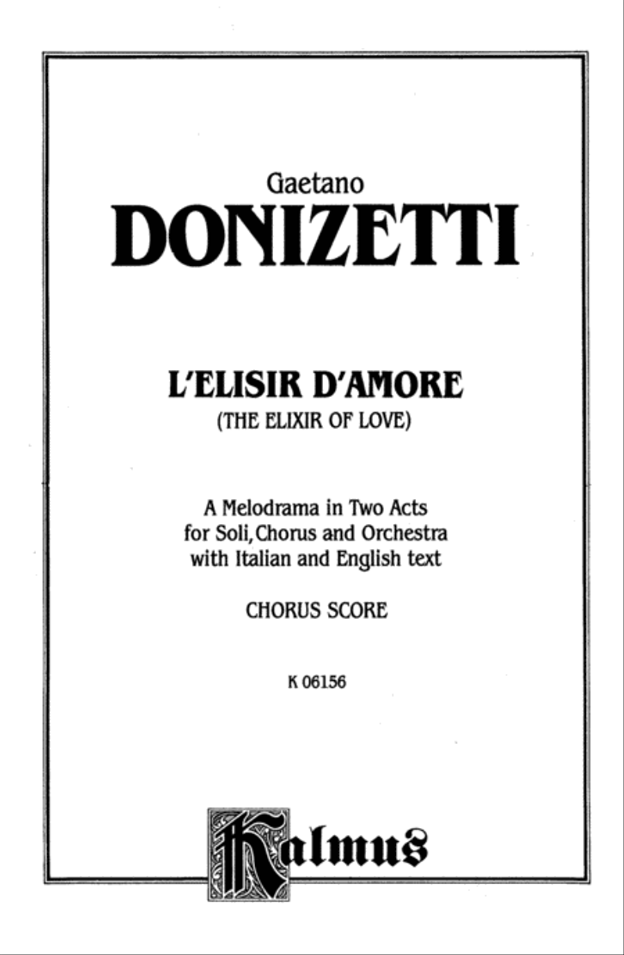 The Elixir of Love (L'Elisir D'Amore) Voice scores gallery preview page 2