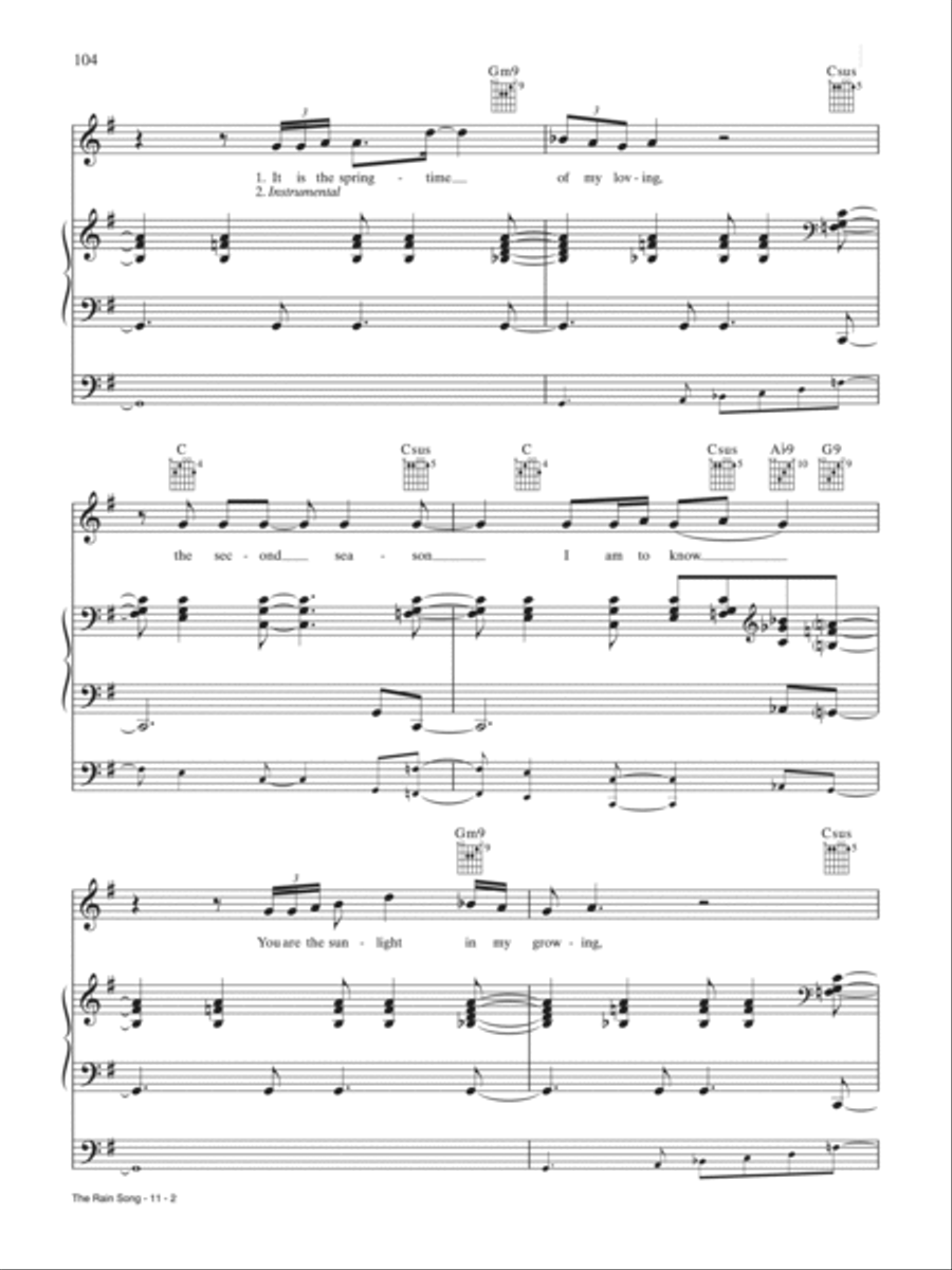 The Rain Song Piano, Vocal, Guitar scores gallery preview page 2