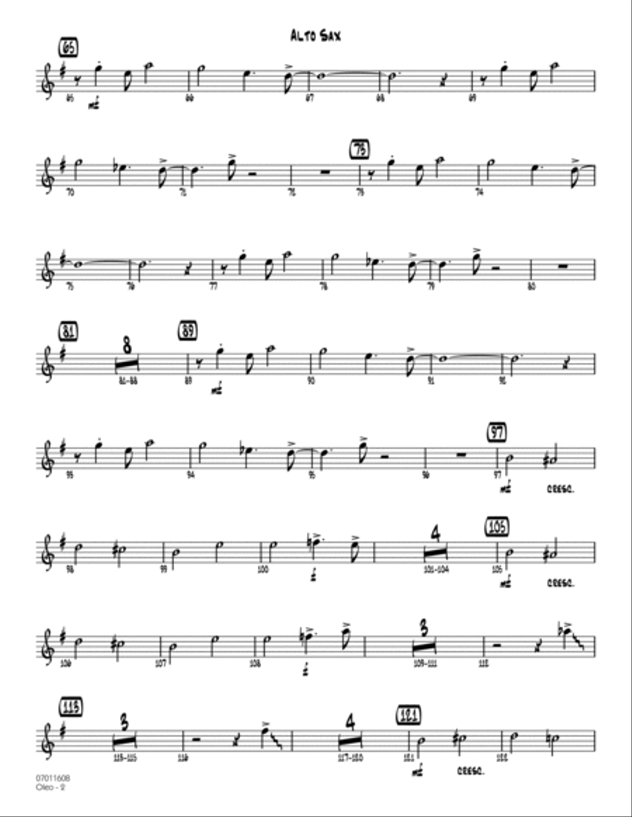 Oleo - Alto Sax Alto Saxophone scores gallery preview page 2