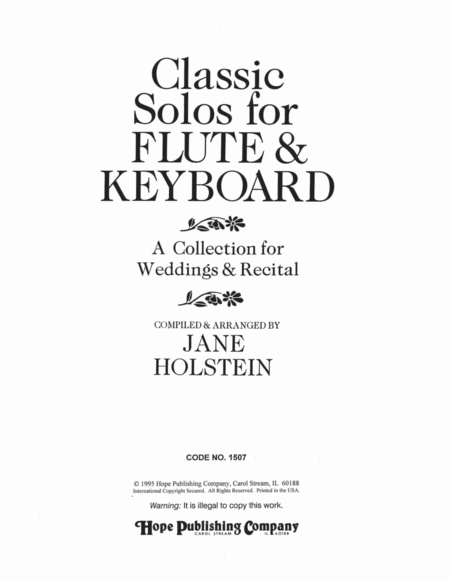 Classic Solos for Flute and Keyboard-Digital Download