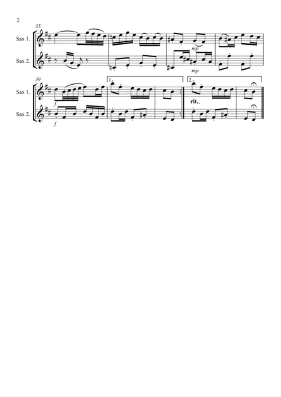 Badinerie – 2 Altos or 2 Tenor Saxophones Tenor Saxophone scores gallery preview page 2