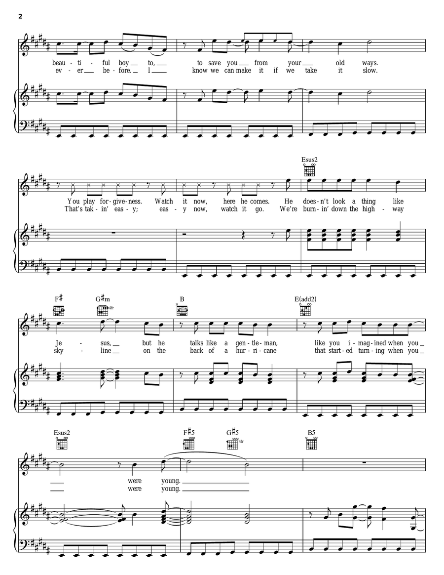 When You Were Young When You Were Young Piano, Vocal, Guitar scores gallery preview page 2