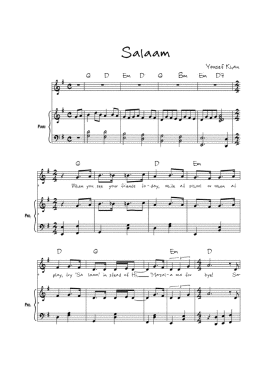 Salaam Unison Choir scores gallery preview page 3