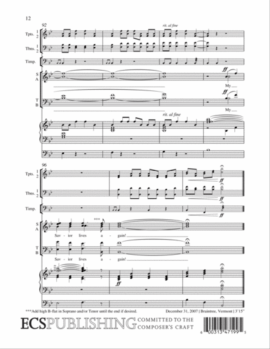 A Hymn of Resurrection (Full/Choral Score) image number null