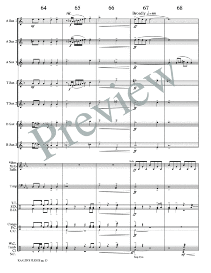 Kaalin's Flight Small Ensemble scores gallery preview page 15