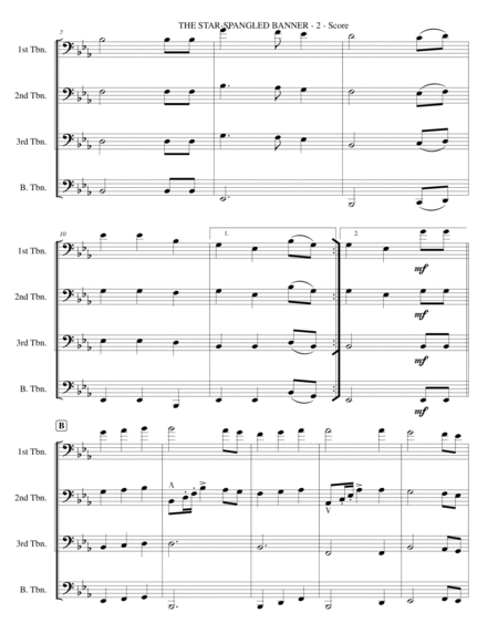 The Star-Spangled Banner (National Anthem) - Trombone Quartet image number null