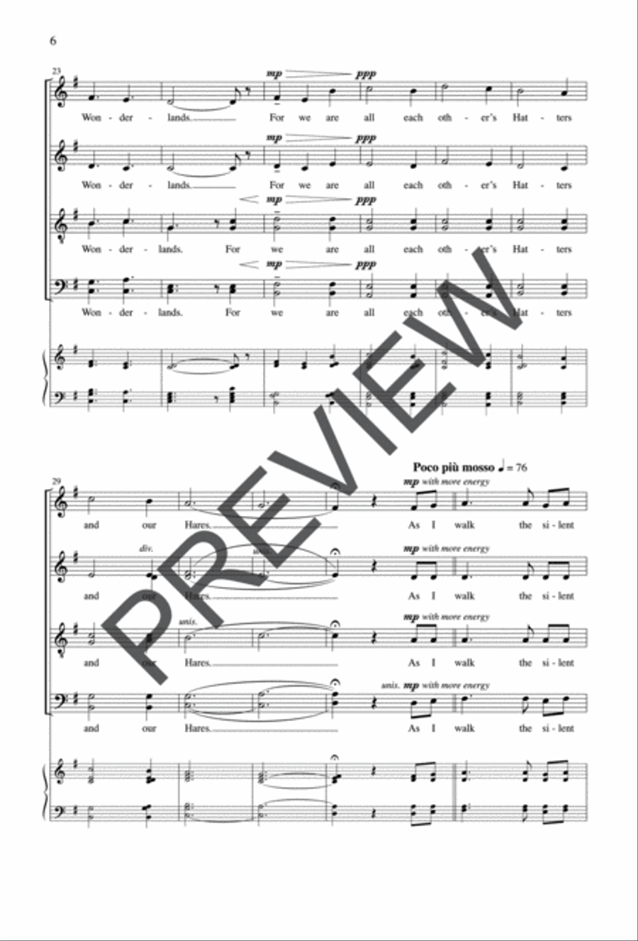 As I Walk the Silent Earth Divisi scores gallery preview page 6