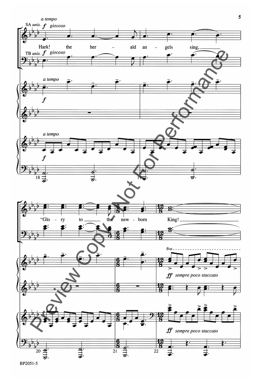 Hark! the Herald Angels Sing - Forrest 4-Part scores gallery preview page 6