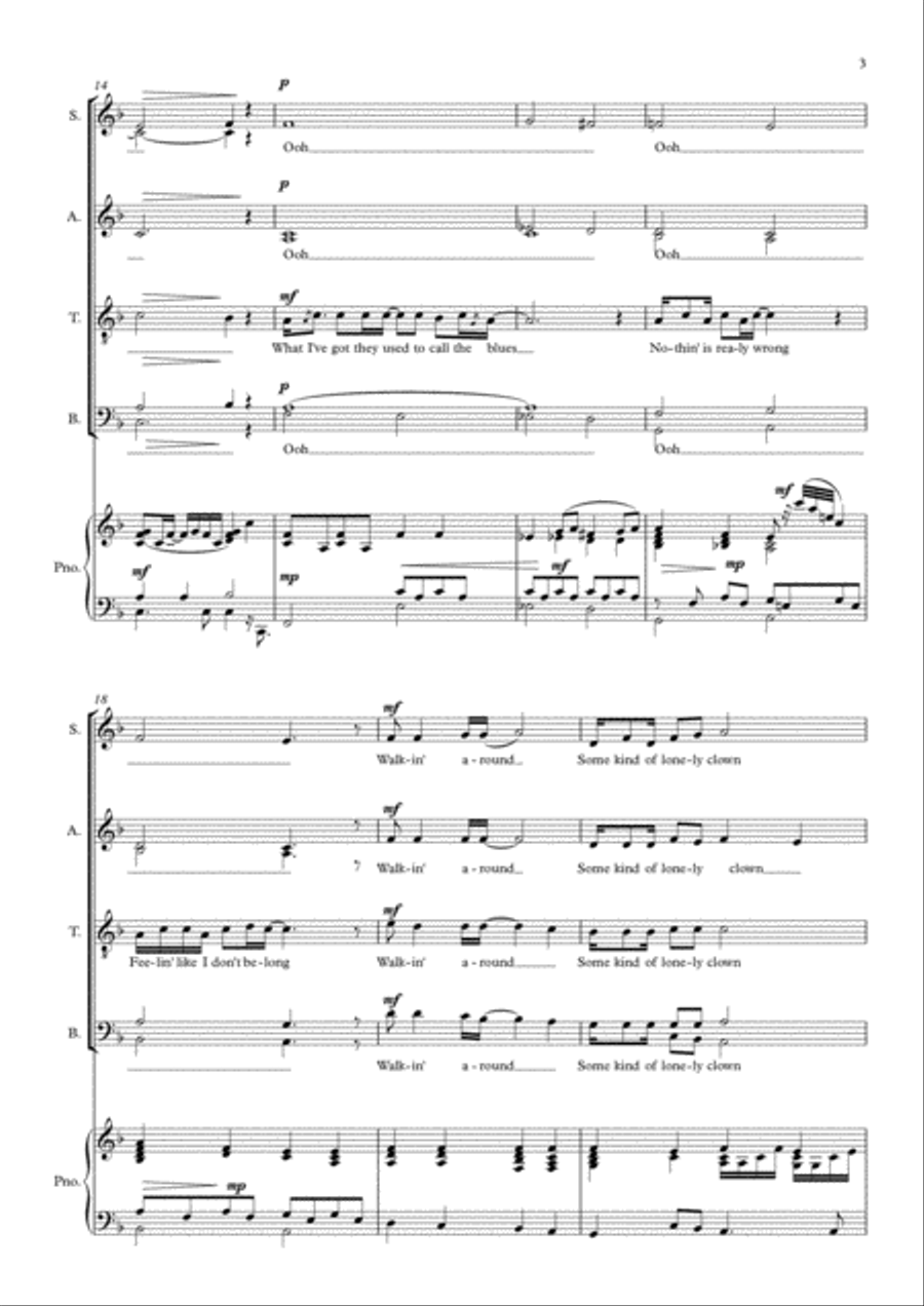 Rainy Days And Mondays 4-Part scores gallery preview page 3