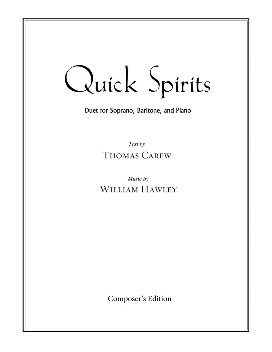 Quick Spirits (Duet Version) Small Ensemble scores gallery preview page 1