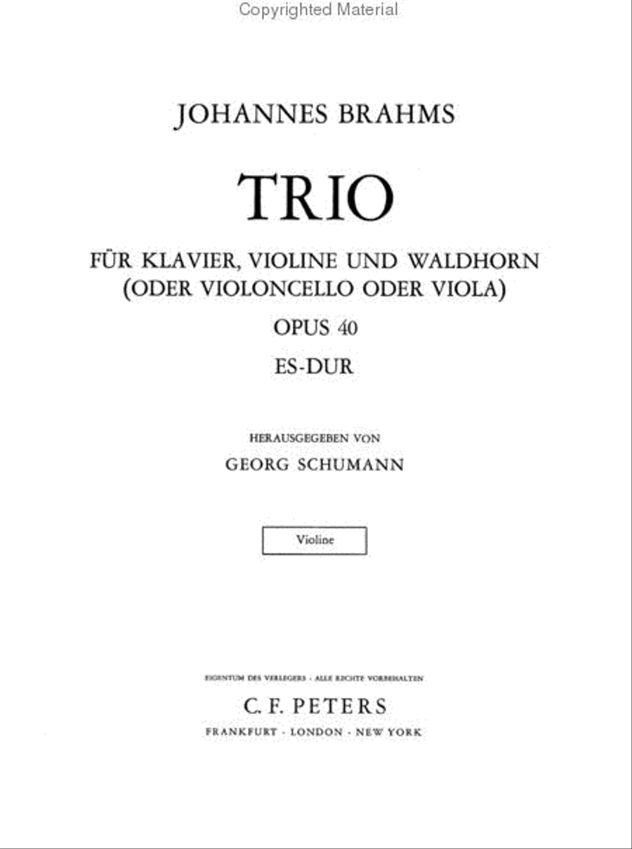 Trio, Opus 40