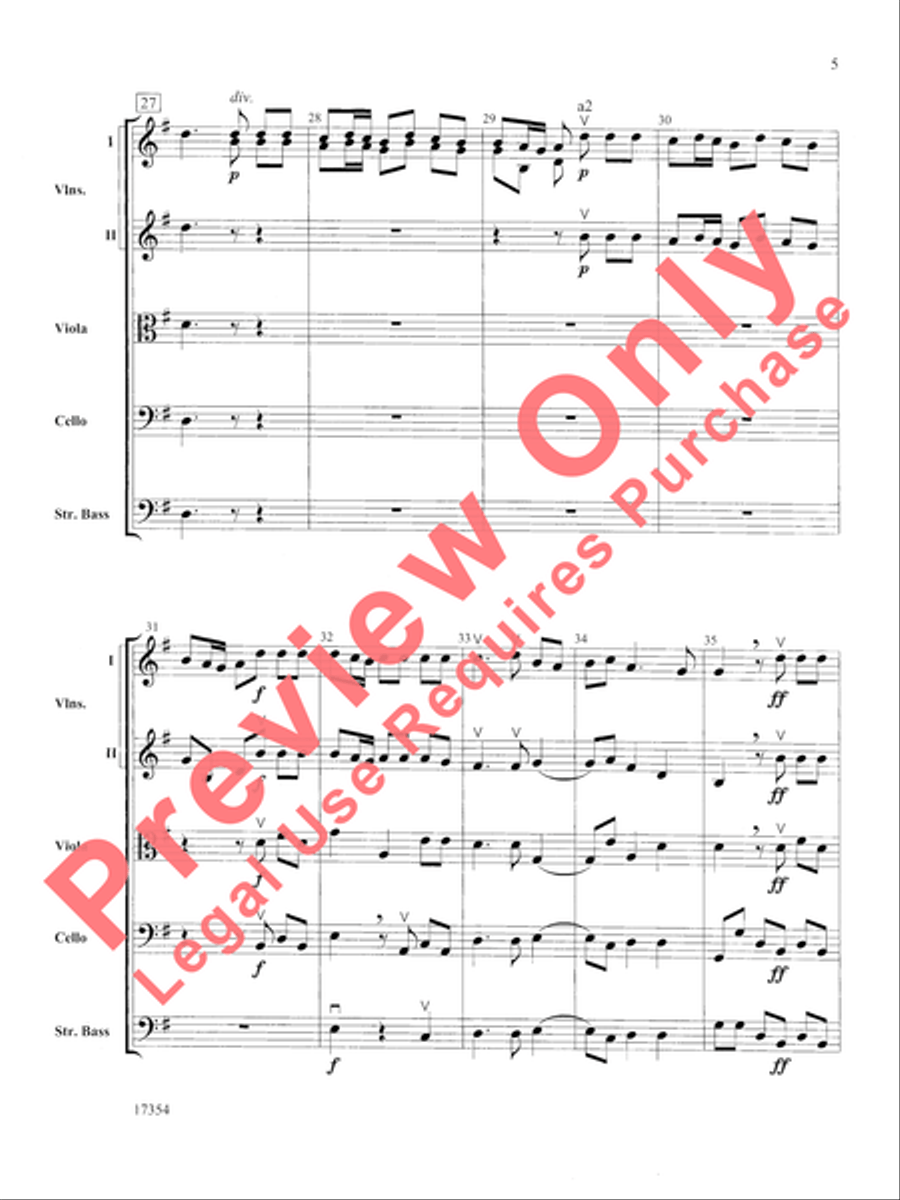 Hornpipe (from Water Music) String Orchestra scores gallery preview page 6