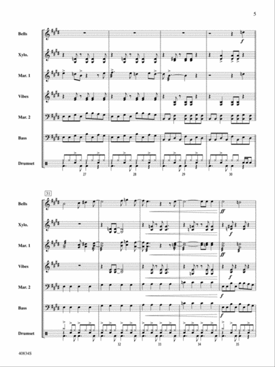 A Beatles Medley: 1963–'64: Score Percussion Ensemble scores gallery preview page 5
