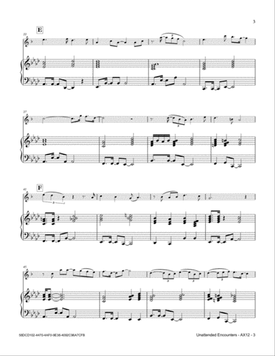 Unattended Encounters Alto Saxophone scores gallery preview page 3