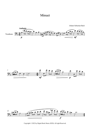Book cover for Minuet (In D Minor) - Johann Sebastian Bach (Trombone)
