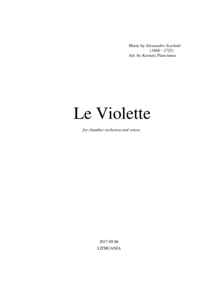 Le Violette (For chamber orchestra, voices and harpsichord) image number null