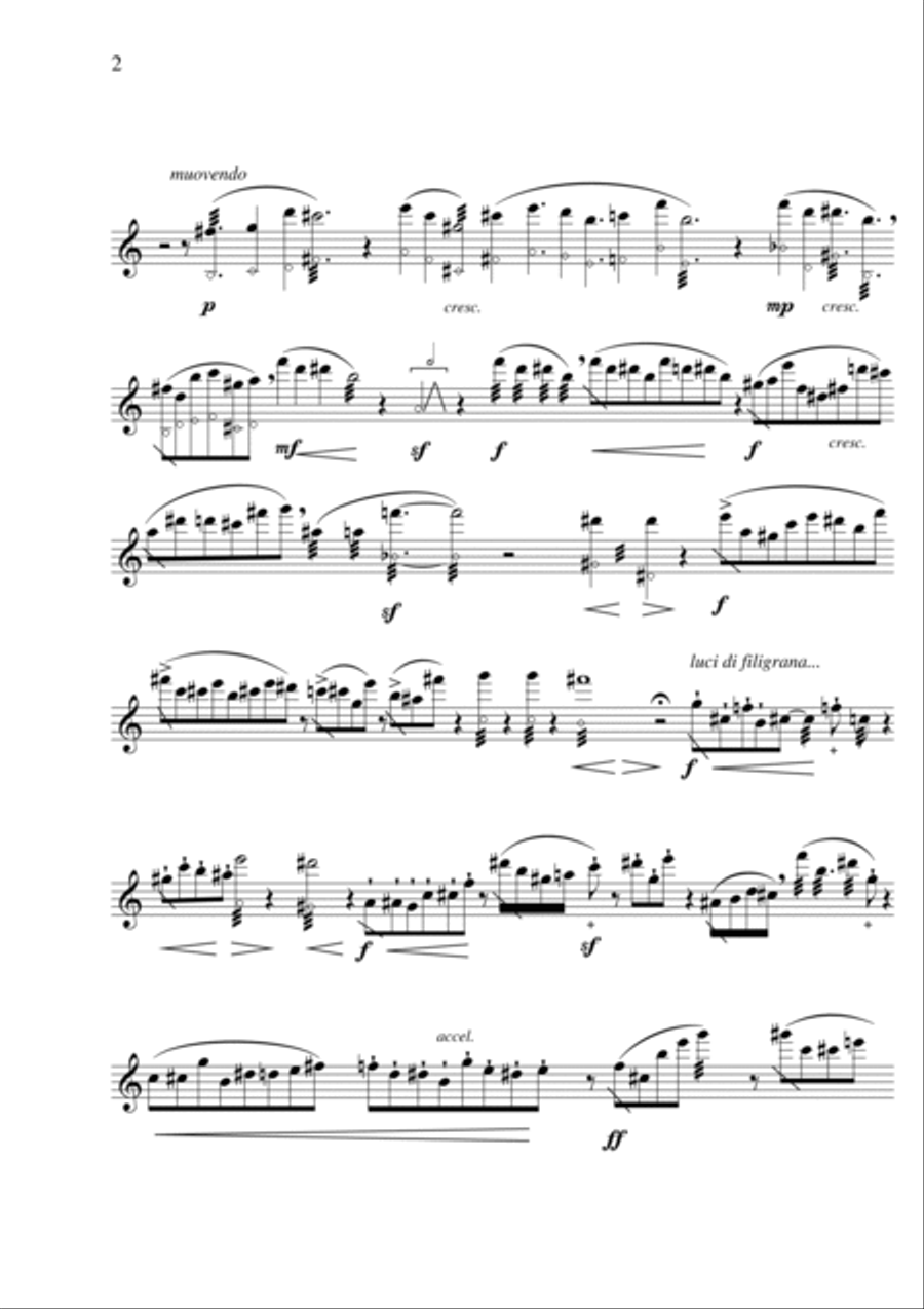 Giovanna Dongu: TRASPARENZE E LUCI DI FILIGRANA (ES 1022) Flute Solo scores gallery preview page 4