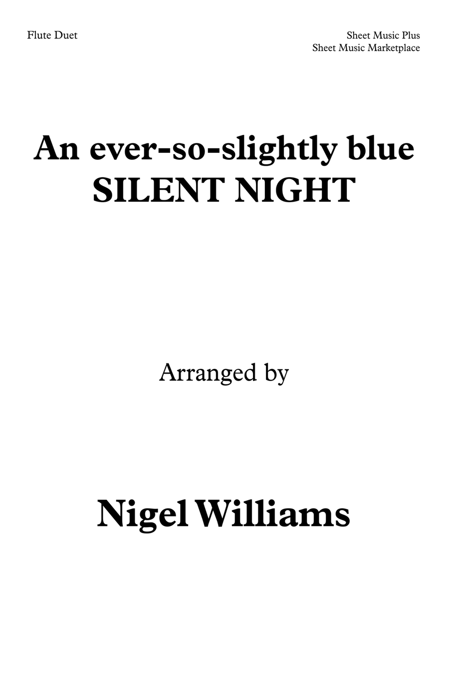 An ever-so-slightly blue Silent Night (Stille Nacht), for Flute Duet Flute Duet scores gallery preview page 1