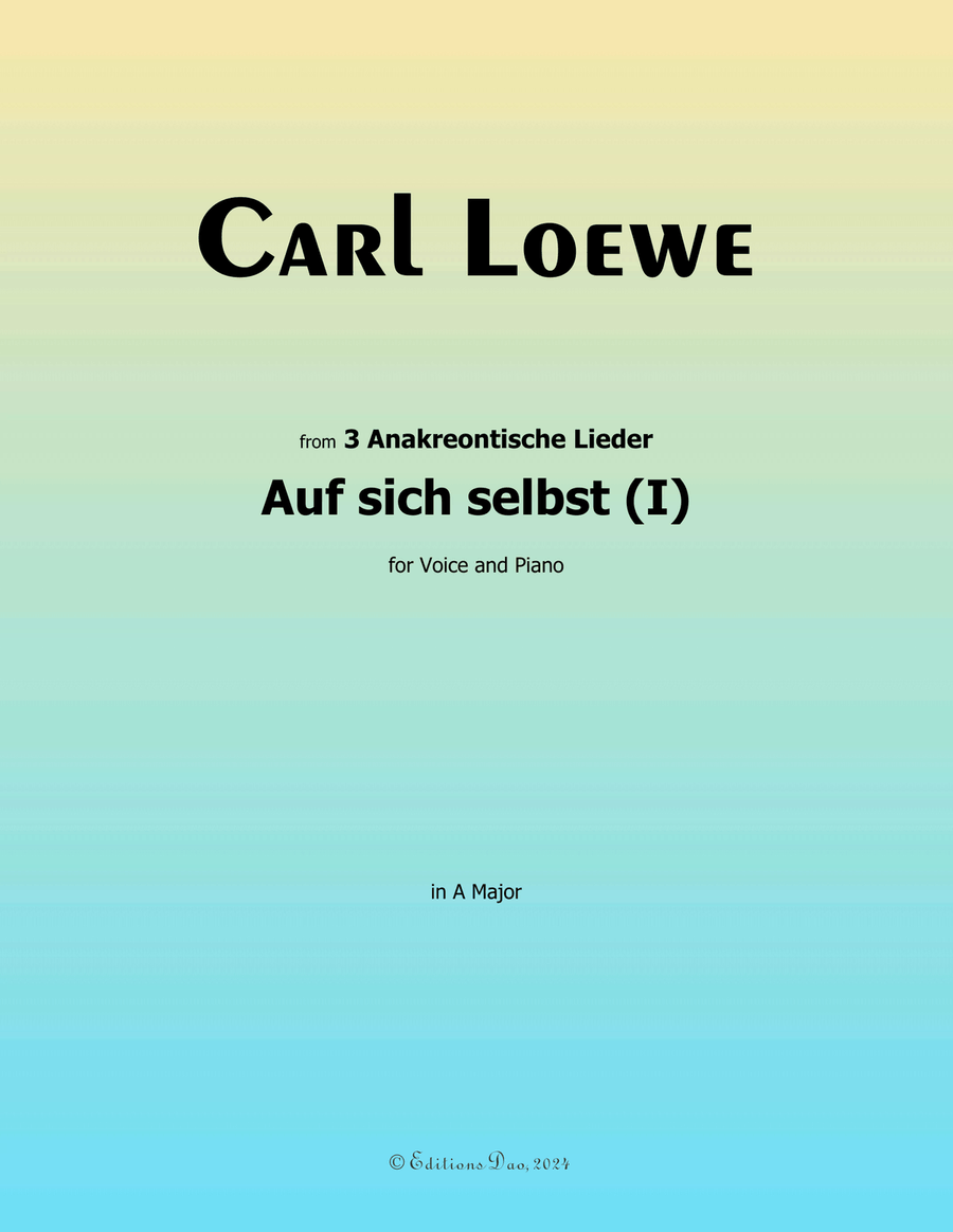 Auf sich selbst(I), by Carl Loewe, in A Major Voice scores gallery preview page 1