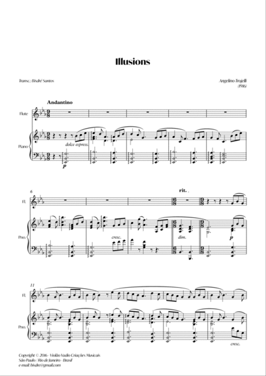 Illusions (Barcarole) For Piano and Flute Flute scores gallery preview page 2