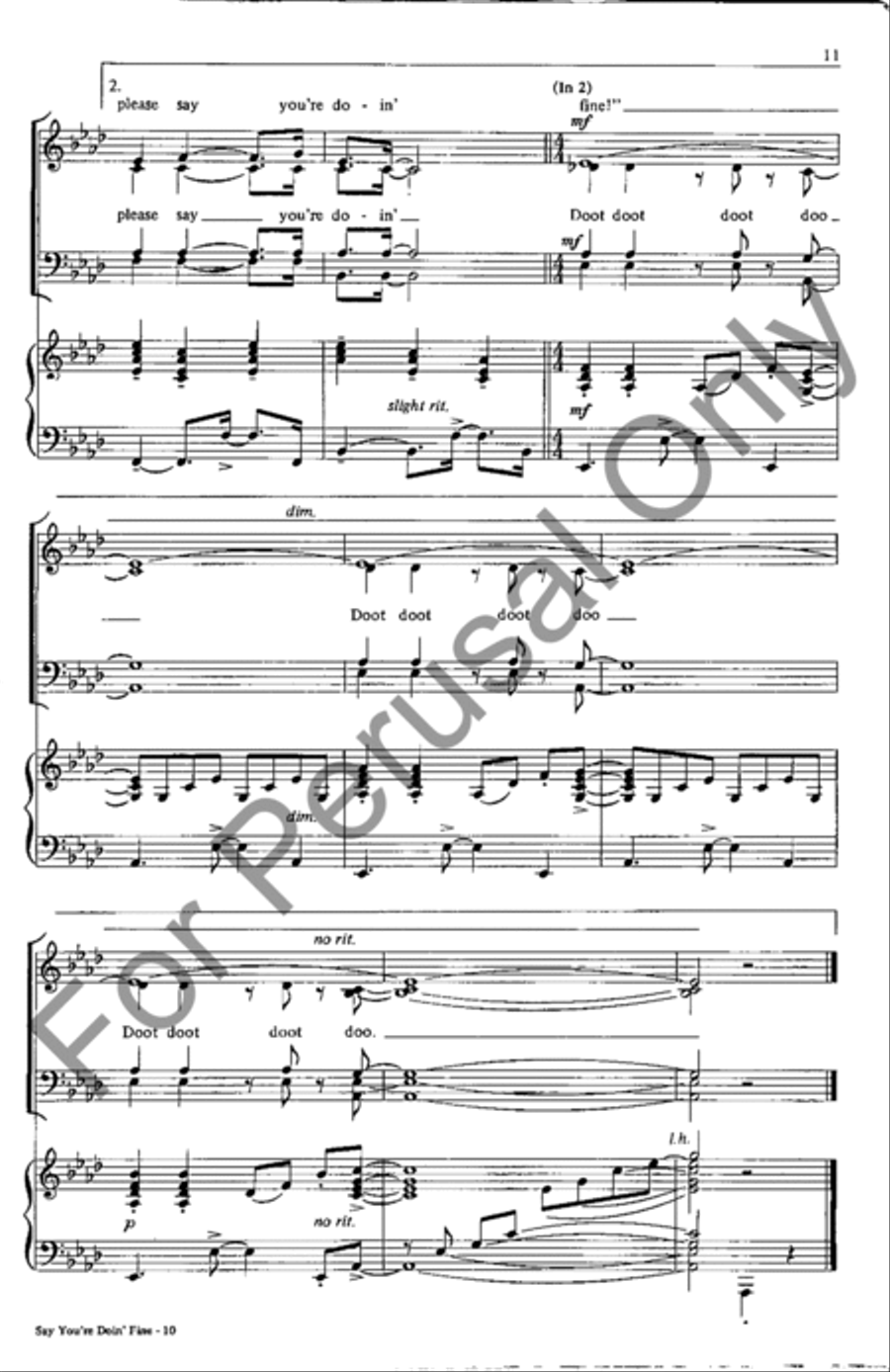Say You're Doin' Fine 4-Part scores gallery preview page 11