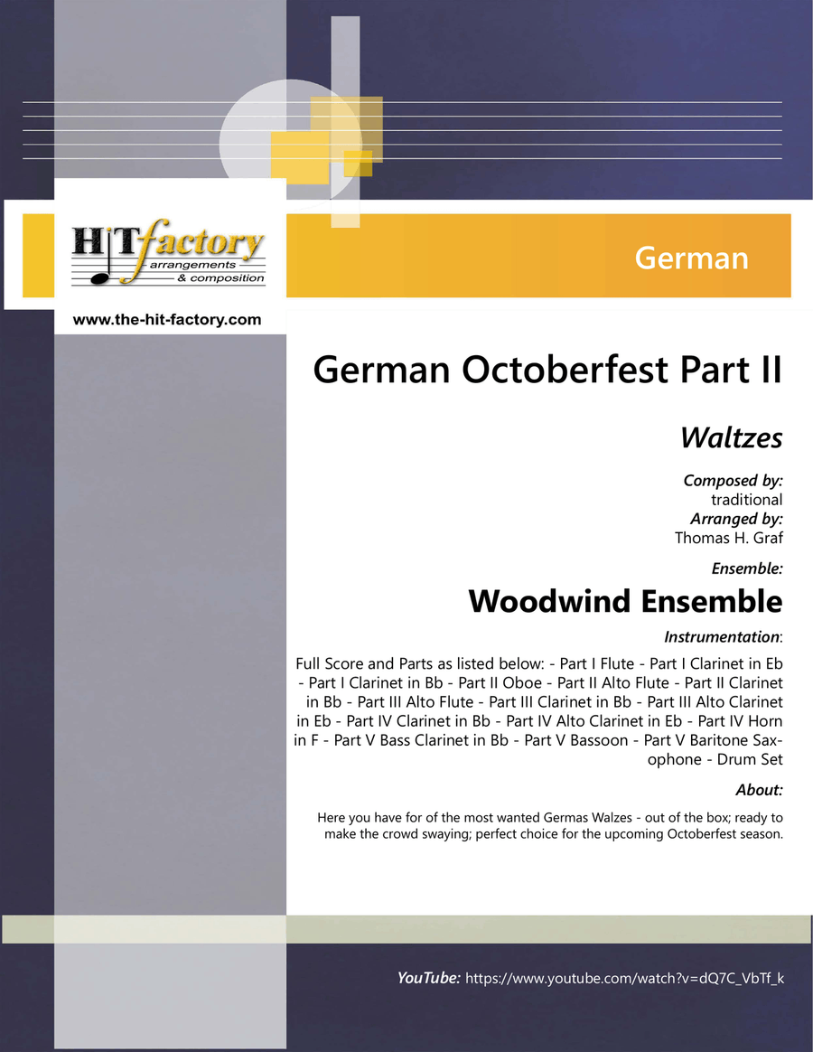 Book cover for German Octoberfest Part II - Waltzes - Woodwind Ensemble - Bb