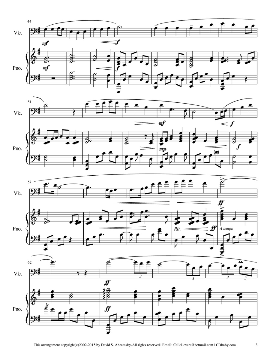 Be Thou My Vision (arr. for cello and piano) Piano scores gallery preview page 3
