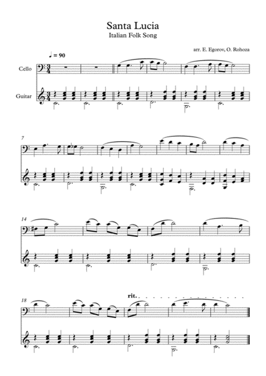 Santa Lucia, Italian Folk Song, For Cello & Guitar image number null
