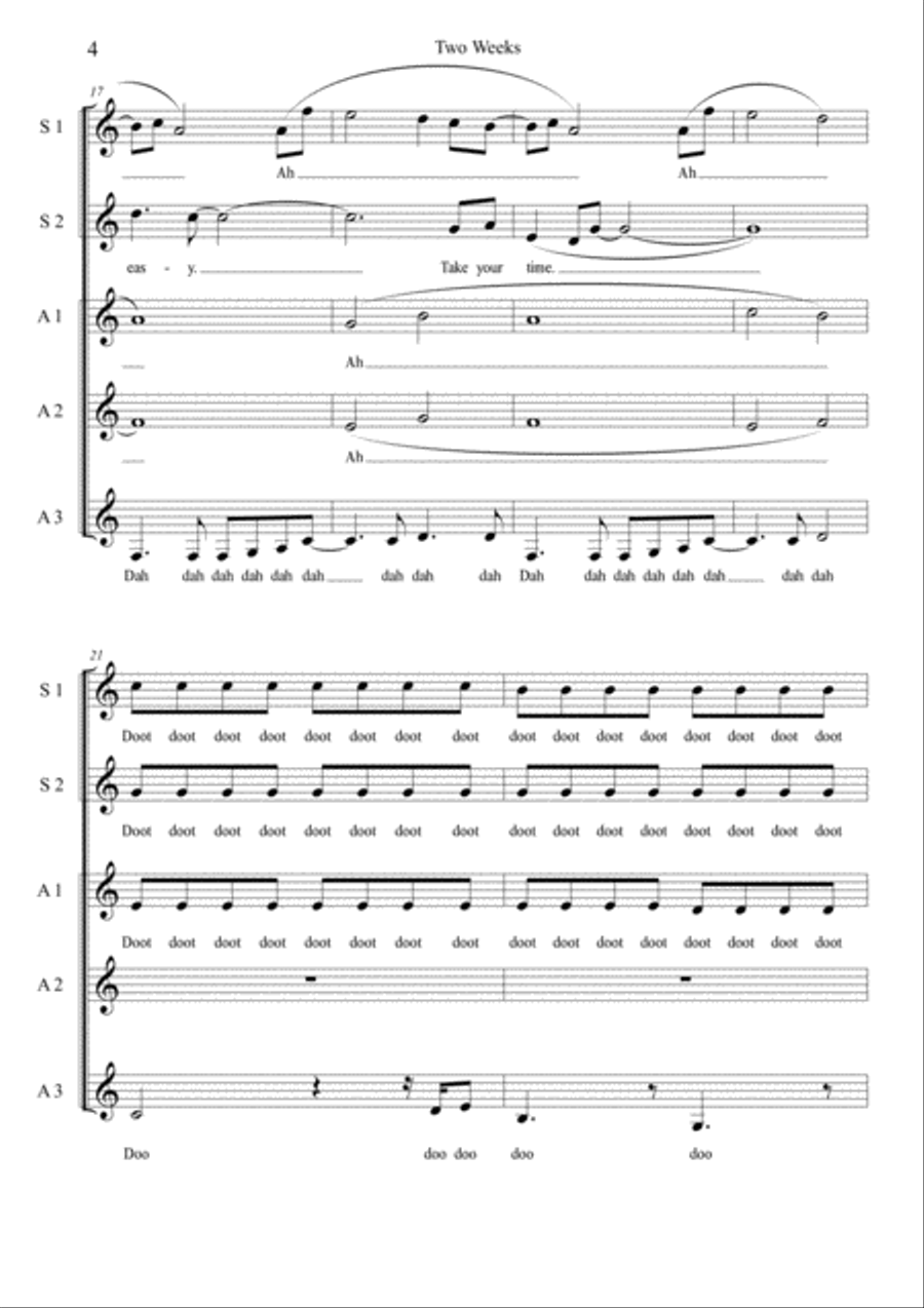 Two Weeks A Cappella scores gallery preview page 4