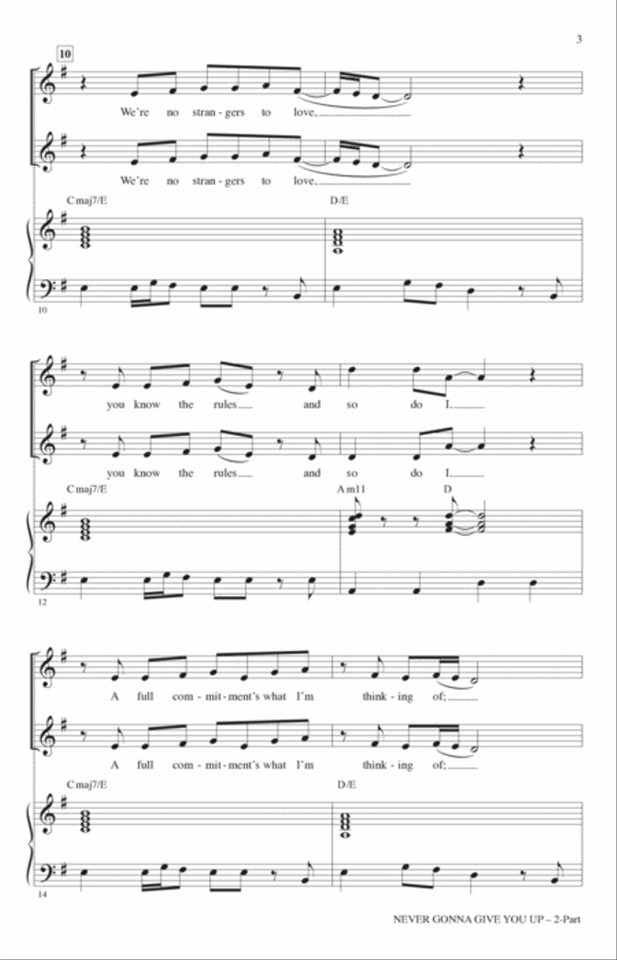 Never Gonna Give You Up (arr. Roger Emerson) 2-Part scores gallery preview page 2