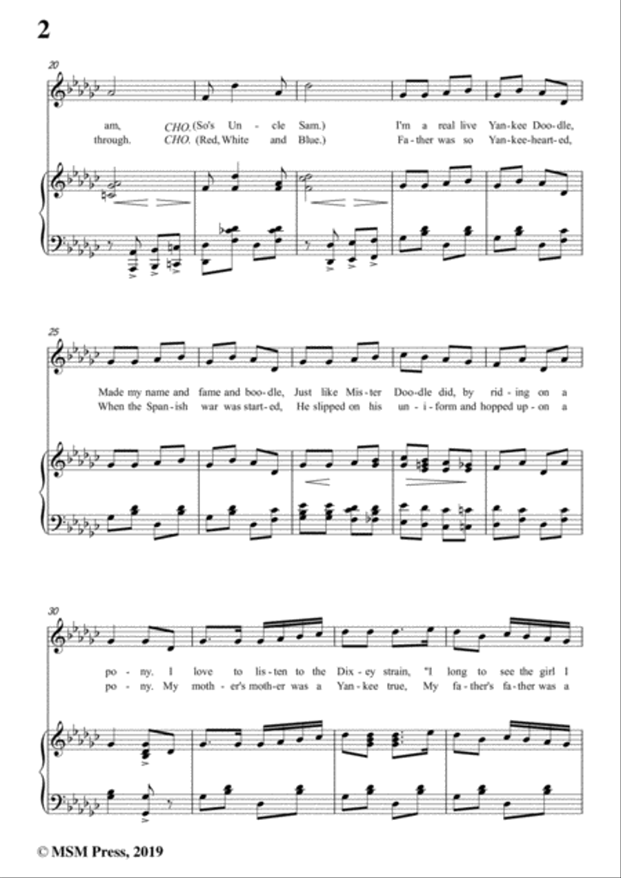 George M. Cohan-Yankee Doodle Boy,in G flat Major,for Voice&Piano Voice scores gallery preview page 4