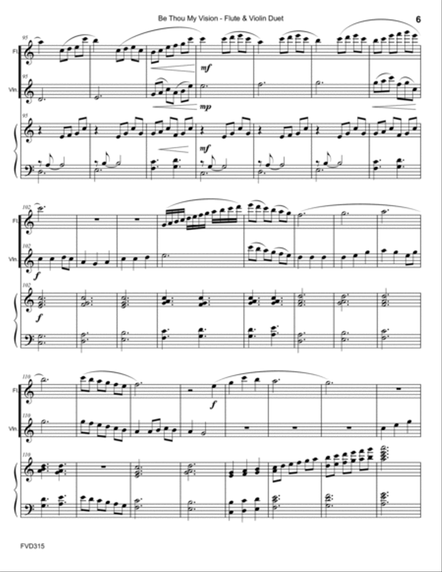 BE THOU MY VISION - FLUTE & VIOLIN with Piano Accompaniment Small Ensemble scores gallery preview page 6