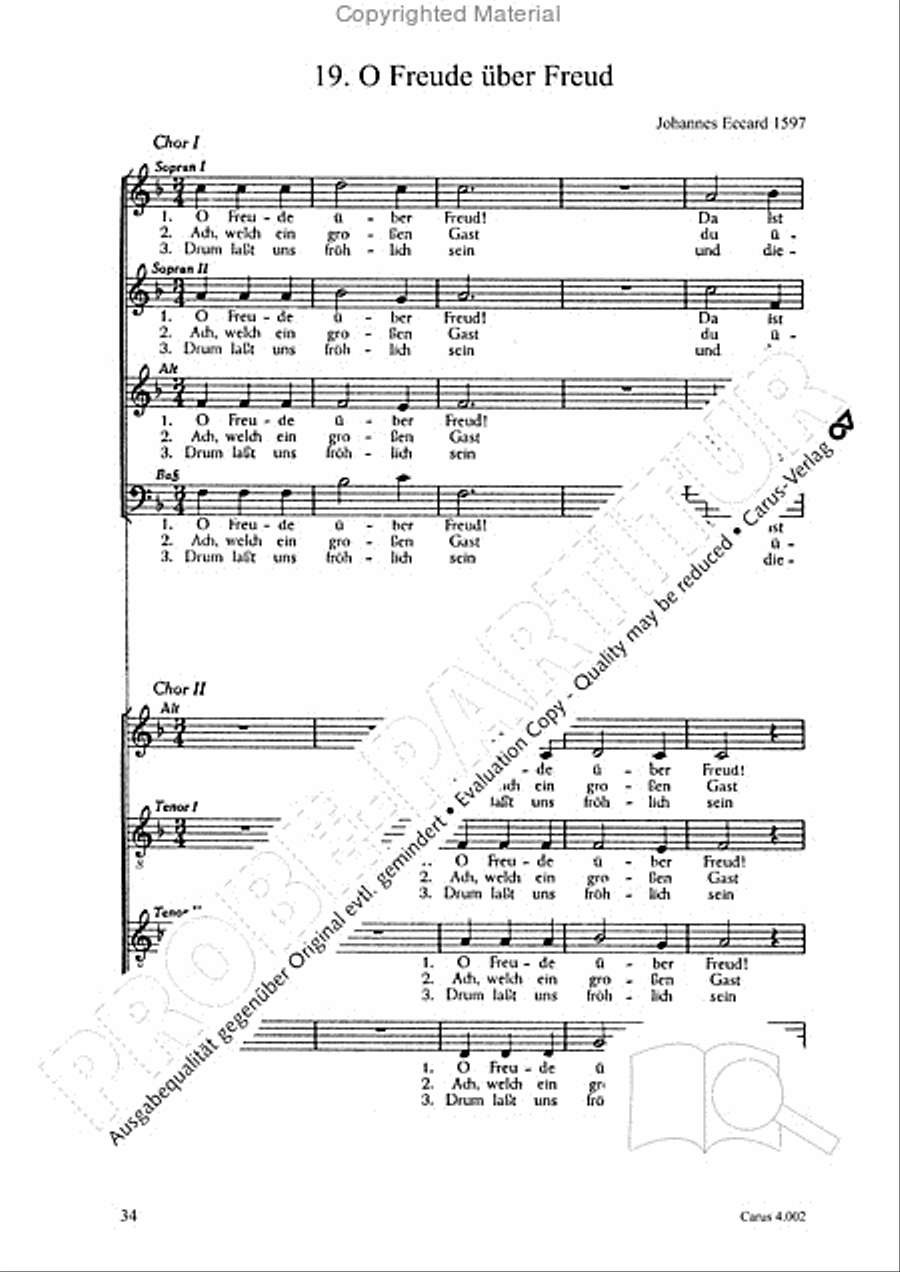Eccard: 29 Choralbearbeitungen Collection / Songbook scores gallery preview page 35