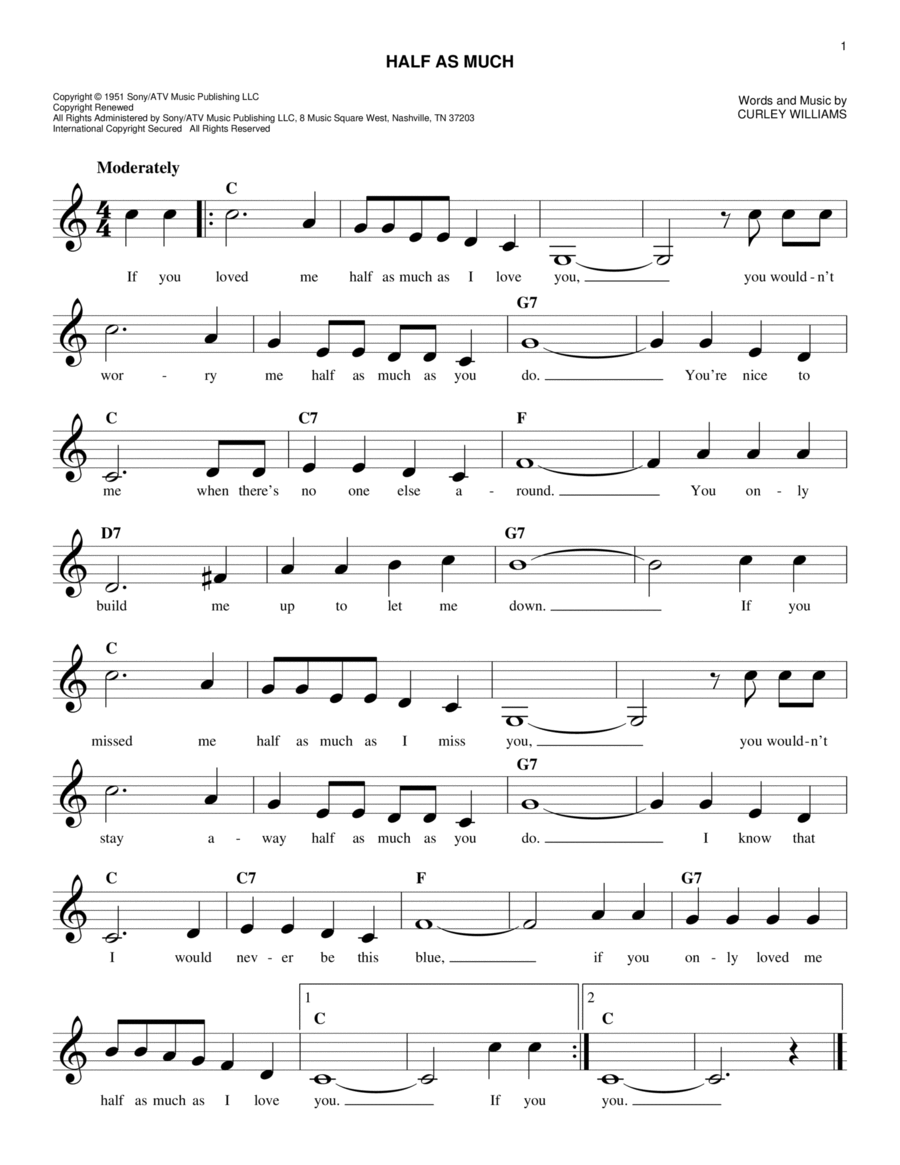 Half As Much Guitar scores gallery preview page 1