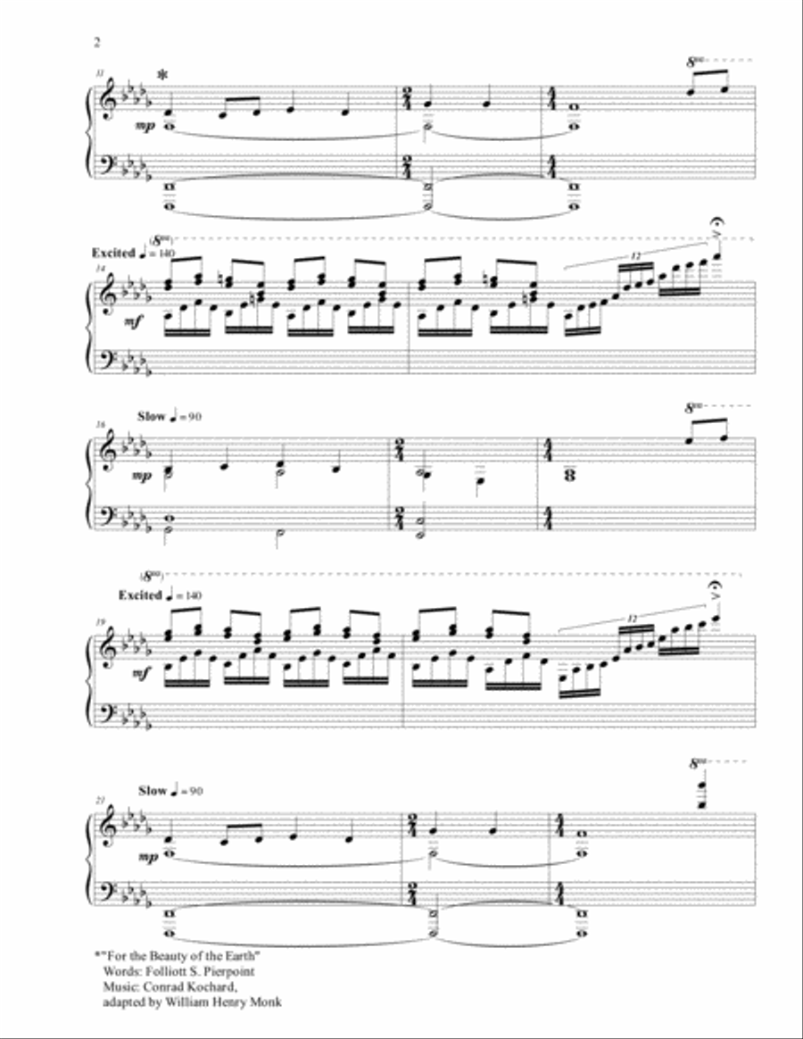 My Father's World Medley Piano Solo scores gallery preview page 3