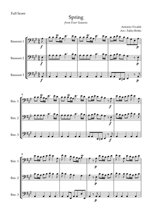 Spring (from Four Seasons of Antonio Vivaldi) for Bassoon Trio