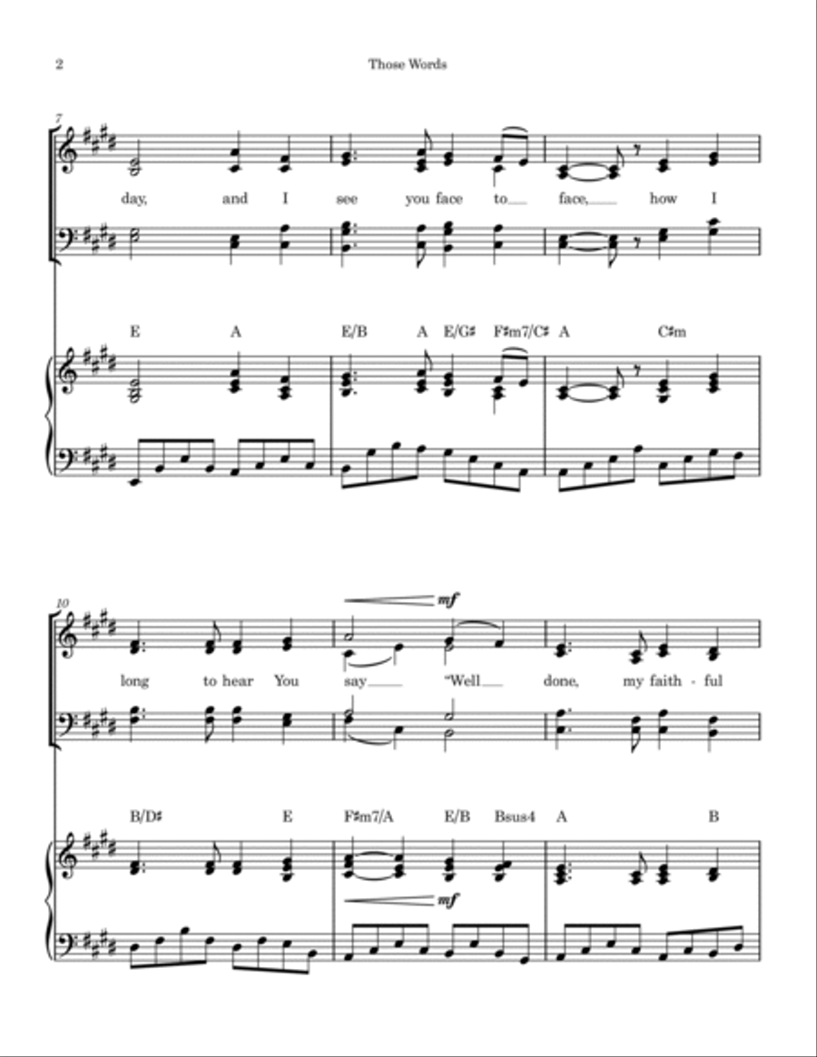 Those Words Those Words 4-Part scores gallery preview page 2