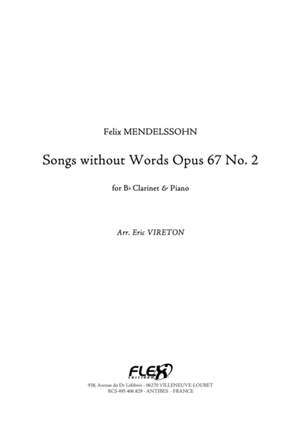 Songs without Words Opus 67 No. 2 image number null